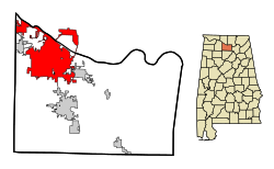 Morgan County Alabama Incorporated and Unincorporated areas Decatur Highlighted
